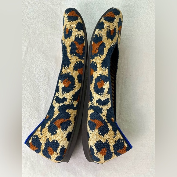 Rothy's The Square Black and Brown Leopard Print Flats Size 6 - Picture 4 of 10